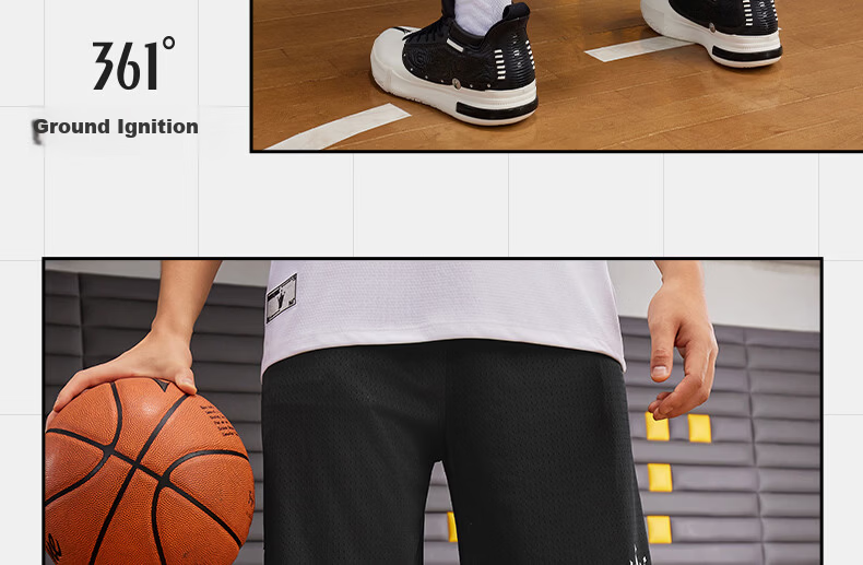 361° Men's Sports Shorts Spring Summer New Quick-Dry Basketball Five-Point Loose Printed Pants 652621702-1 22