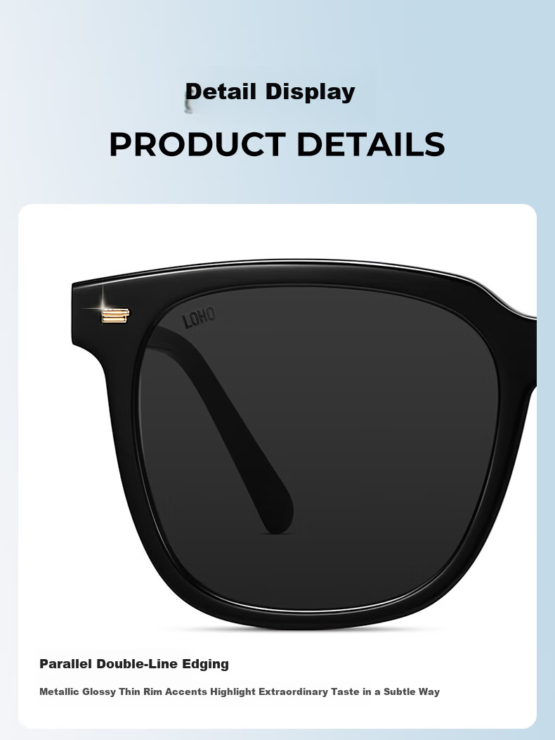 LOHO 2026 New Polarized Sunglasses UV Protection Oversized Square Slimming Driving Glasses GM Protective Eyewear 12