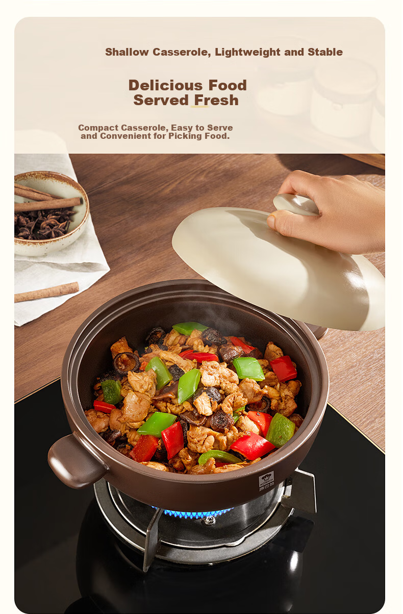 KOBACH 2.5L Ceramic Clay Pot for Home Cooking, Stewing Soup, Meat, Rice, Porridge, and Herbal Medicine Cooking 18