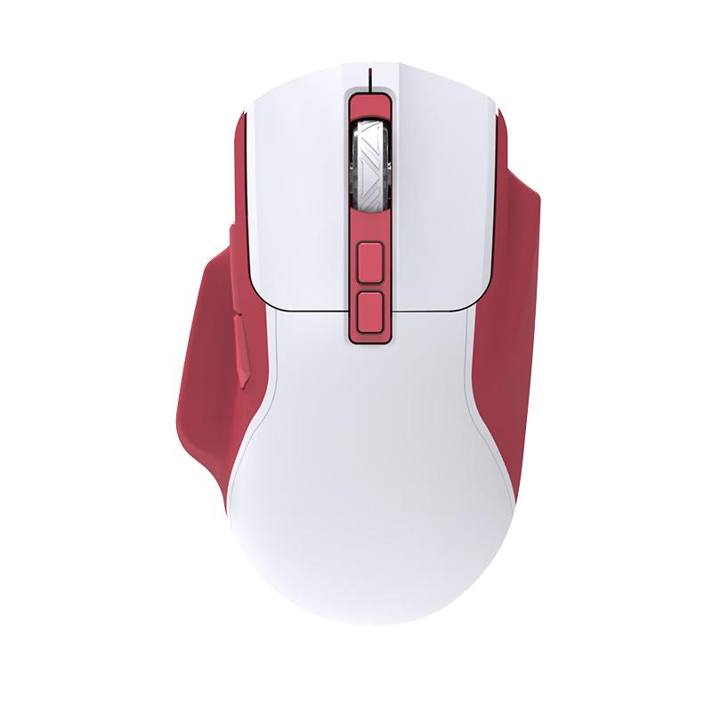 AJAZZ AJ039V2 Wireless Gaming Mouse Wireless Wired Bluetooth Tri-Mode Ergonomic Design eSports Gaming White Red