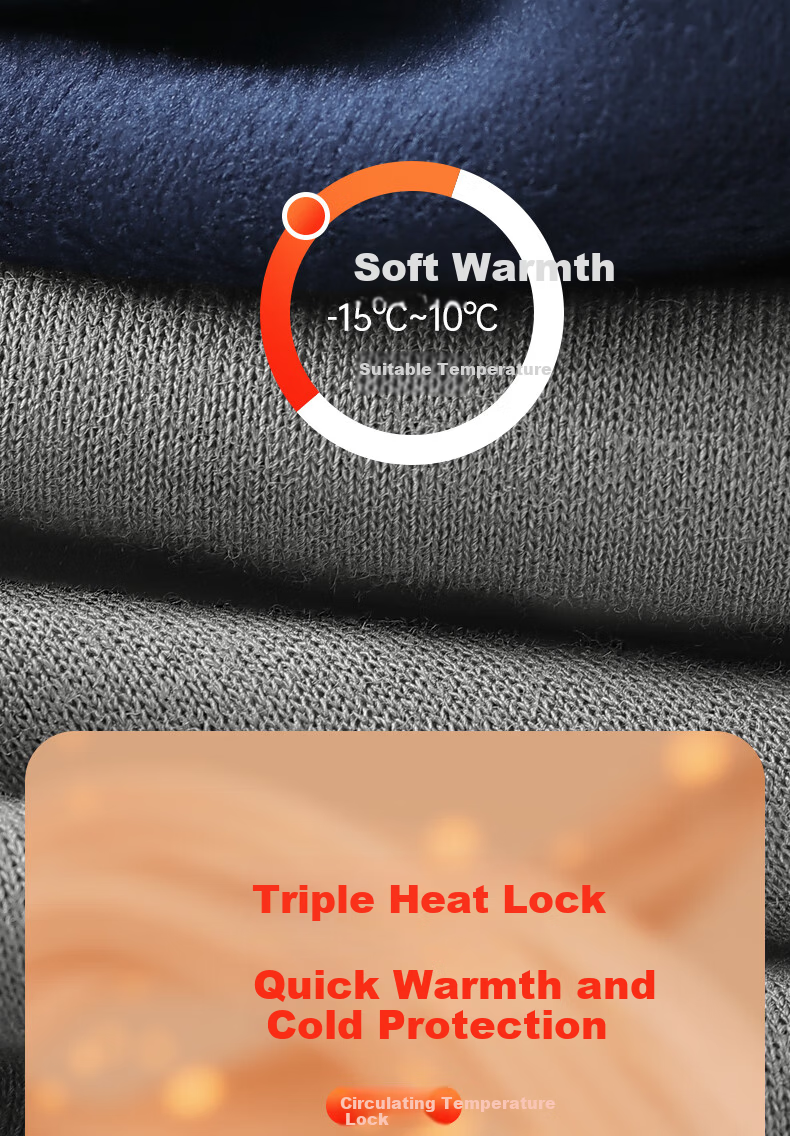 Hengyuanxiang Men's Thermal Fleece-Lined Thickened Autumn Winter Cold-Resistant Base Layer Cotton Pants Long Johns for Middle-Aged and Elderly 4