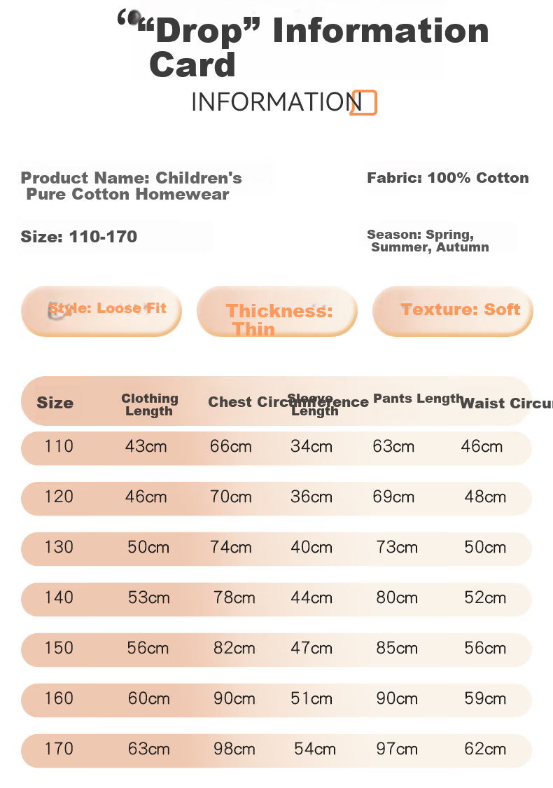 LangSha Kids Pajama Set Boys Girls Pure Cotton Crew Neck Spring Autumn Long Sleeve Homewear 170 15