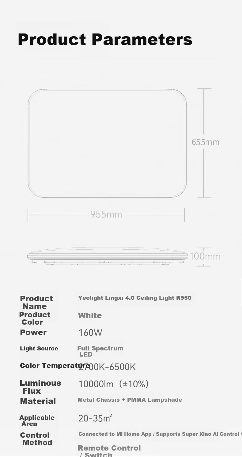 Yeelight Yilai LED Full Spectrum Eye Protection Ceiling Light for Living Room and Bedroom Smart Lighting Lingxi 4.0 [Installation Included] 16