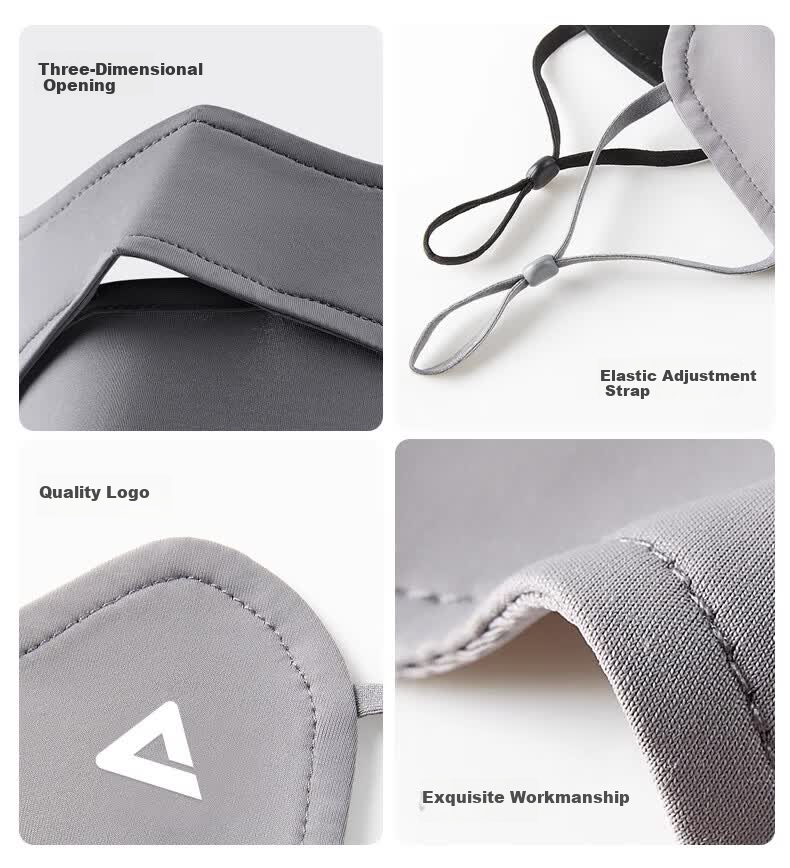 PEAK Sun Protection Mask Unisex Ice Silk UV Shield Lightweight Breathable Eye Protection Stone Gray 8