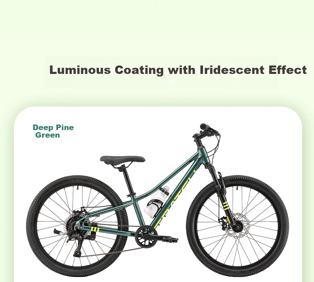 Baiqi Y2 Mountain Bike Youth School Commuter Bicycle 24 Inch 8-Speed Tundra Green 11