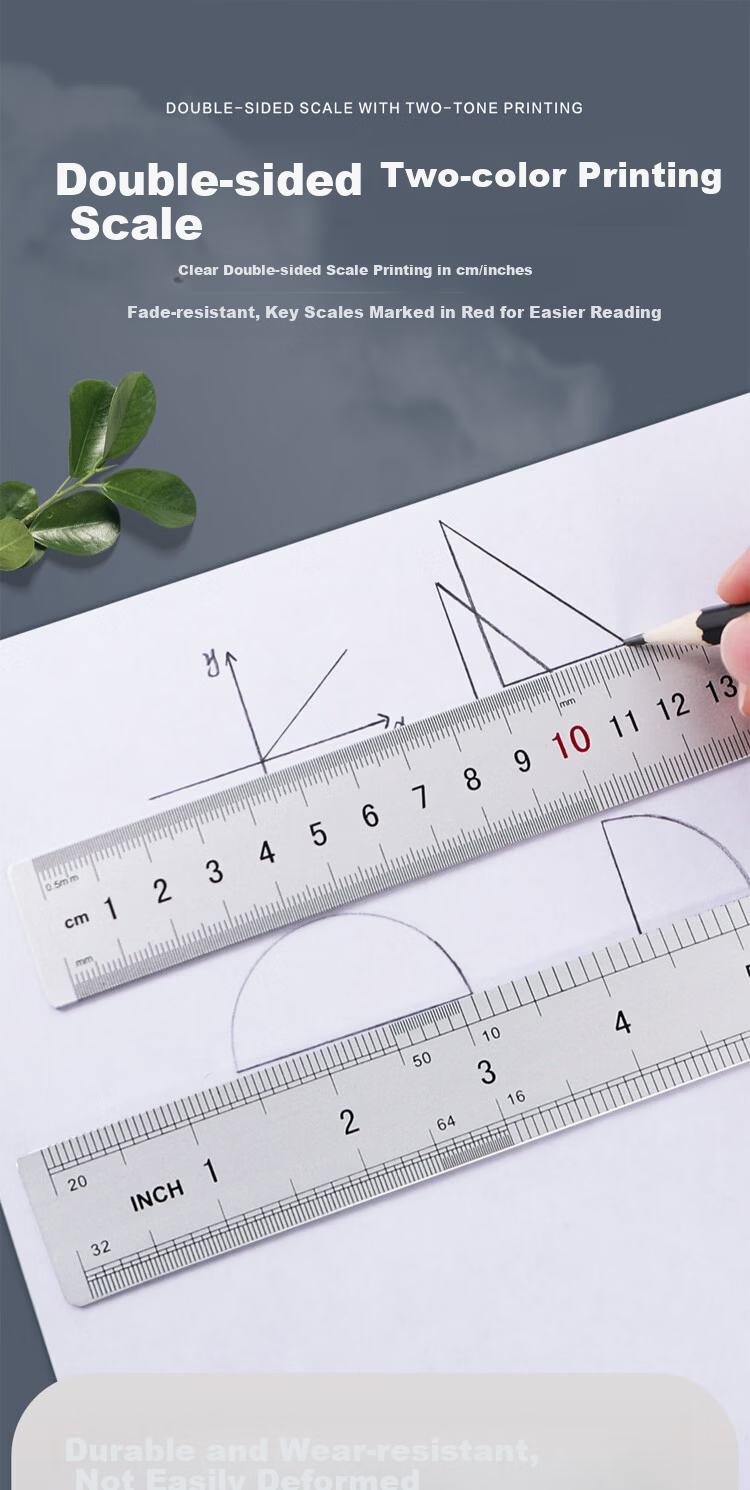 M&G 30cm Aluminum Alloy Ruler Measuring Drawing Scale Double-Sided Scale Office Supplies School Stationery ARL96027 Exam Recommended 2