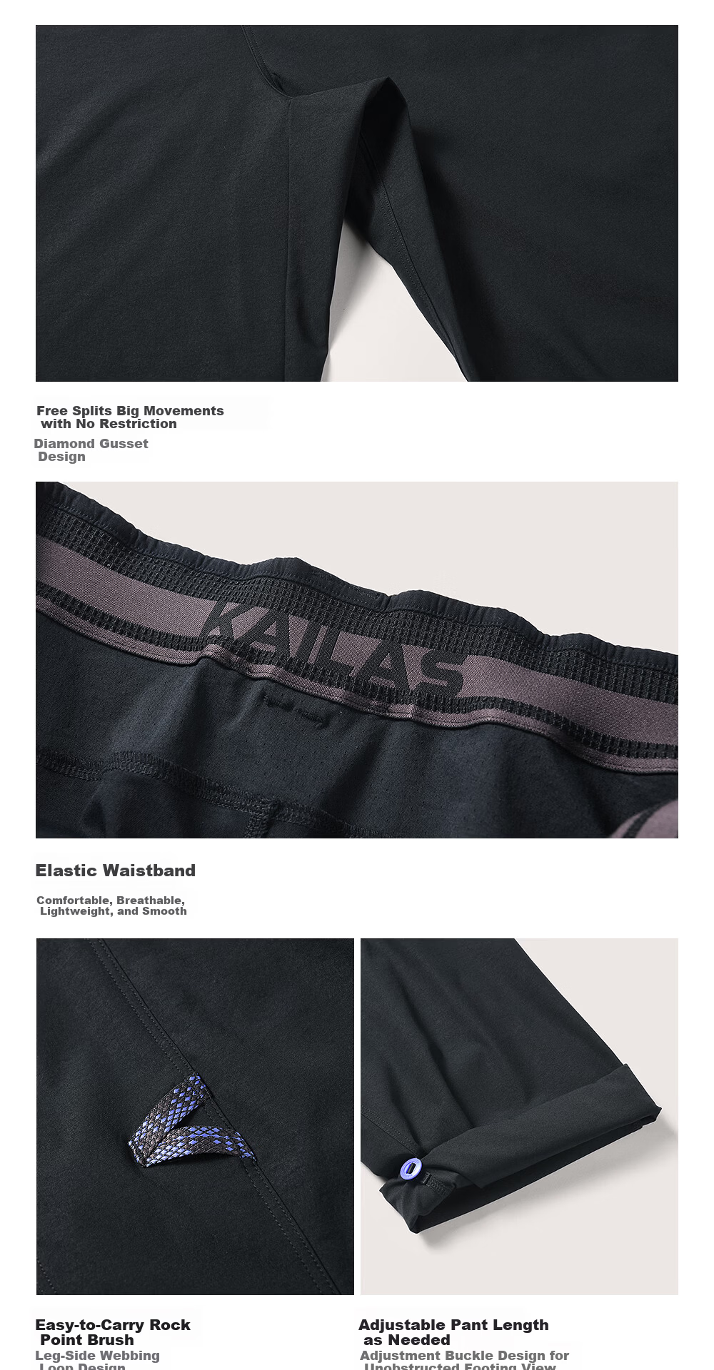 KAILAS Kailas 9a Lightweight Durable Breathable Quick-Dry Men's Outdoor Climbing Loose Fit Sweat-Wicking Stretch Quick-Dry Pants 7