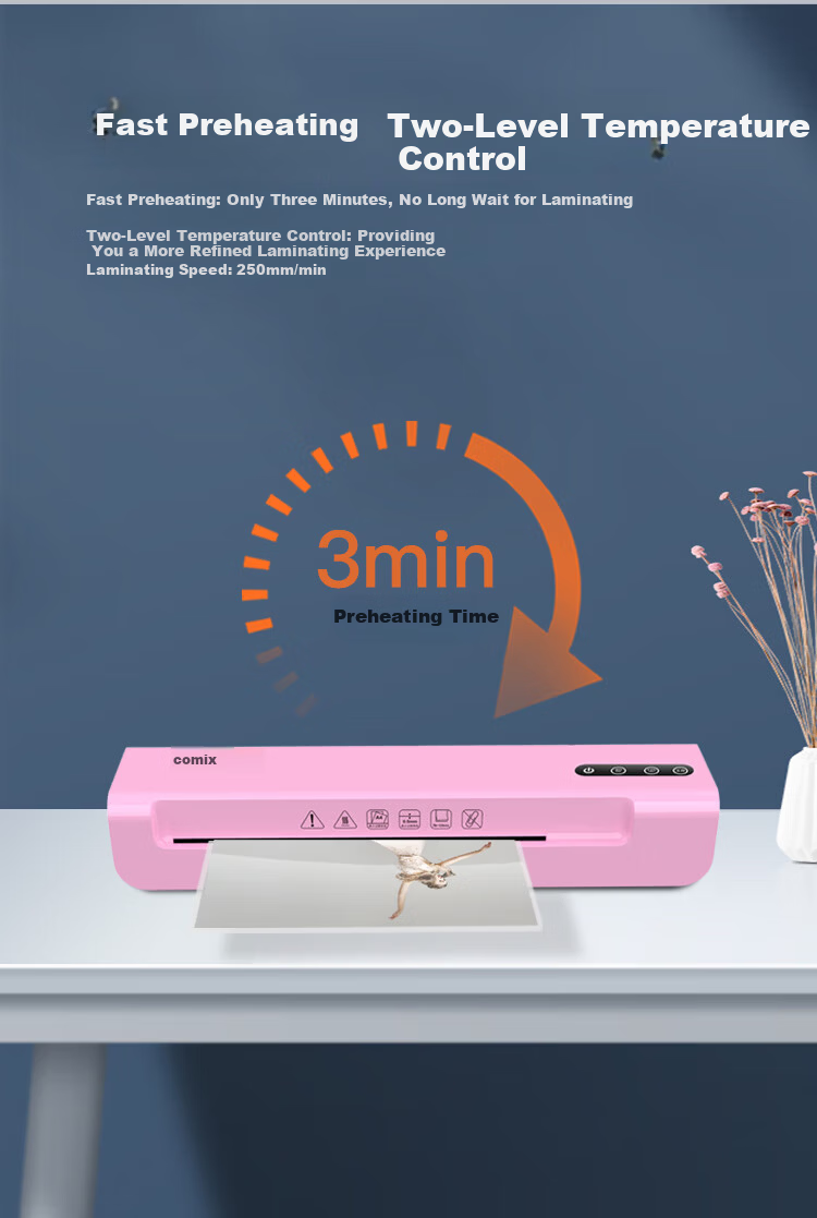 COMIX Photo Laminating Film, A4 Laminating Pouches, Photo Lamination Film, A4 Laminating Paper, Protective Film for Cards, A4 Laminating Paper, 100 Sheets/pack, QXA480 7