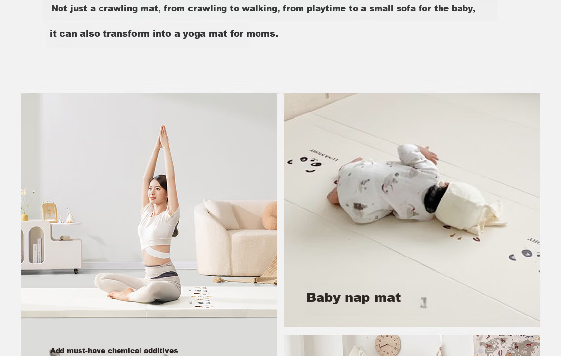 Yuelianggushi LUNASTORY Crawling Mat, Non-Slip Play Mat for Infants, Foldable Mat for Babies, Children's IXPE Anti-Fall Floor Mat, 240*200*4cm 37