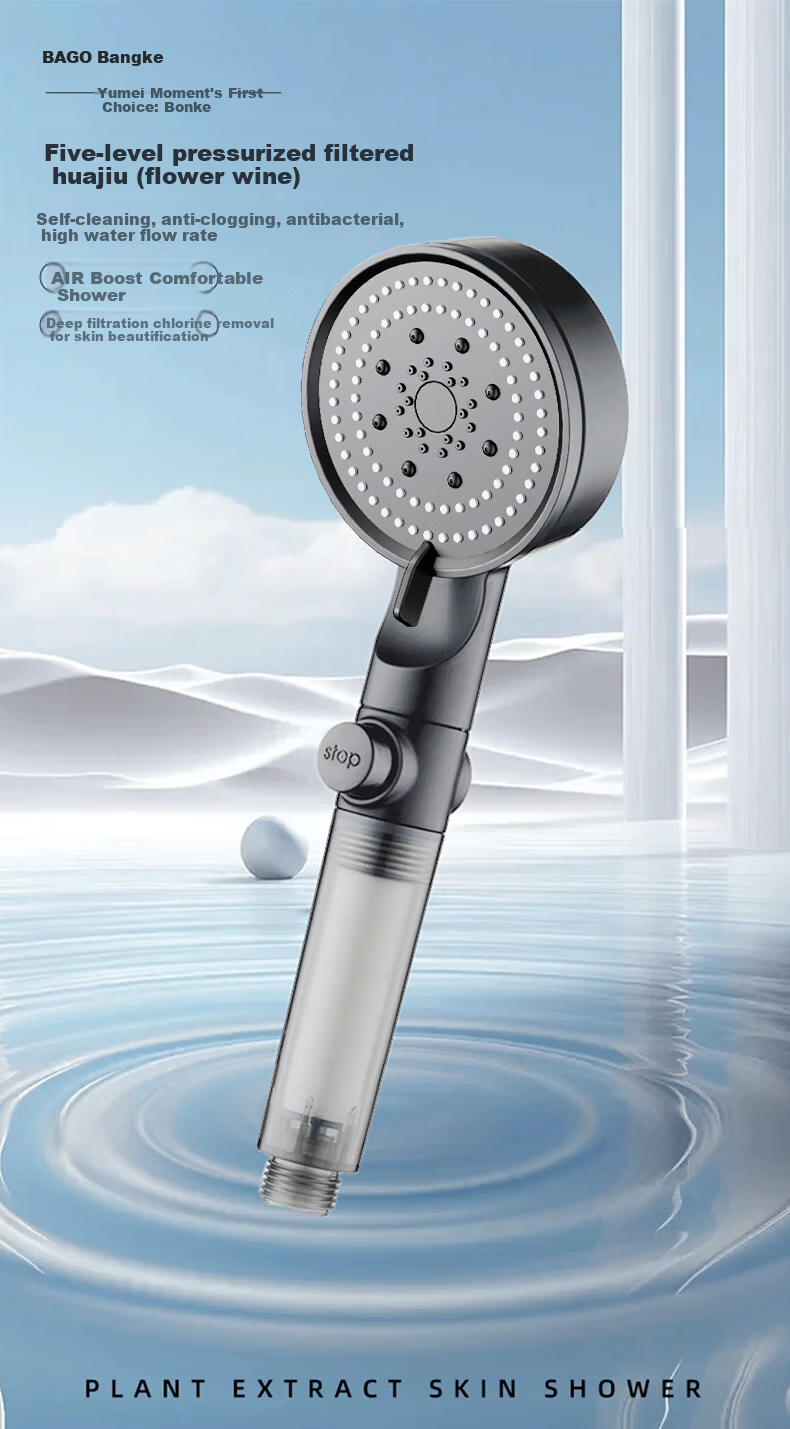 Bonke Filtered Shower Head Handheld Showerhead with Pressure Boost Home Travel Skin Care B-SC010 1