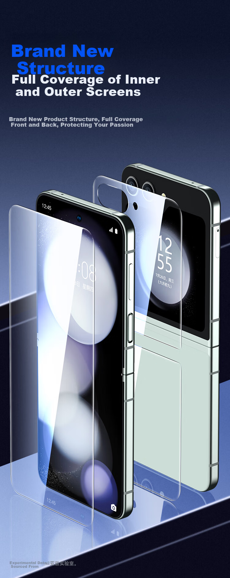 BIAZE [Nano Full Screen] Samsung Z Flip5 W24Flip Soft Hydrogel Film [Inner and Outer Film Set] HD Non-Tempered Scratch-Resistant Full Adhesive Protection JM783 3