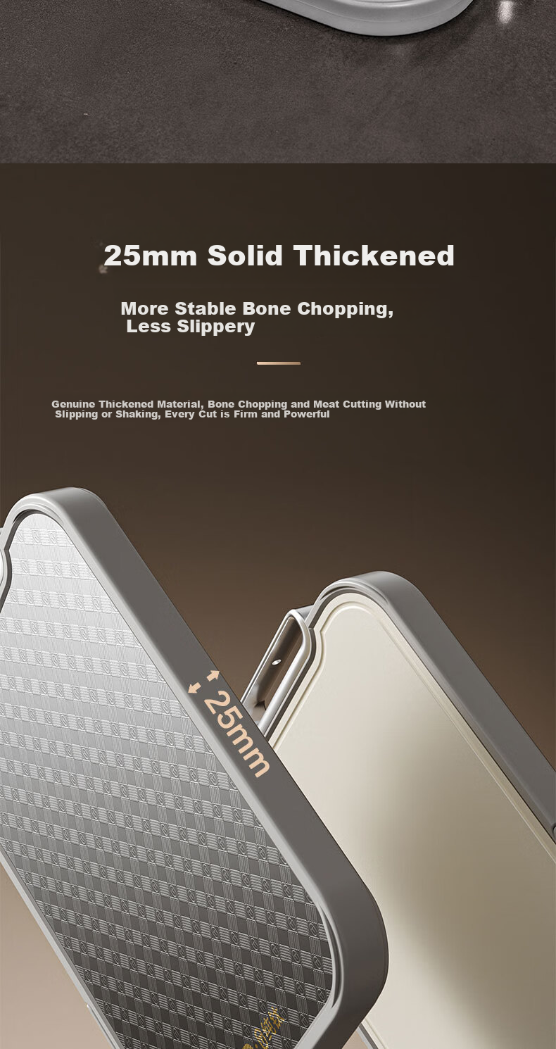 ASD Titanium Enjoy Series Double-Sided Cutting Board, Double-Sided Mold-Resistant Titanium + Antibacterial PP, 28cm 11