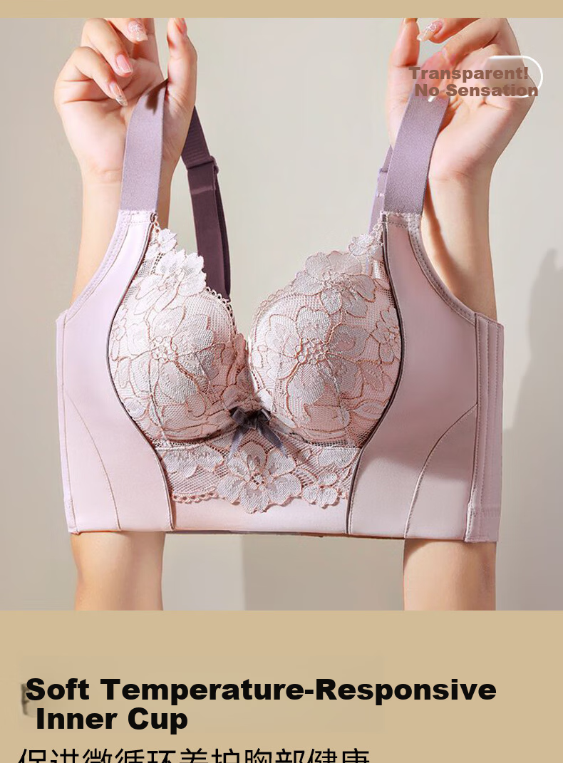 Tingmei Small Bust Push-Up Wireless Bra for Women, Side Support, Anti-Expansion, M Cup 5