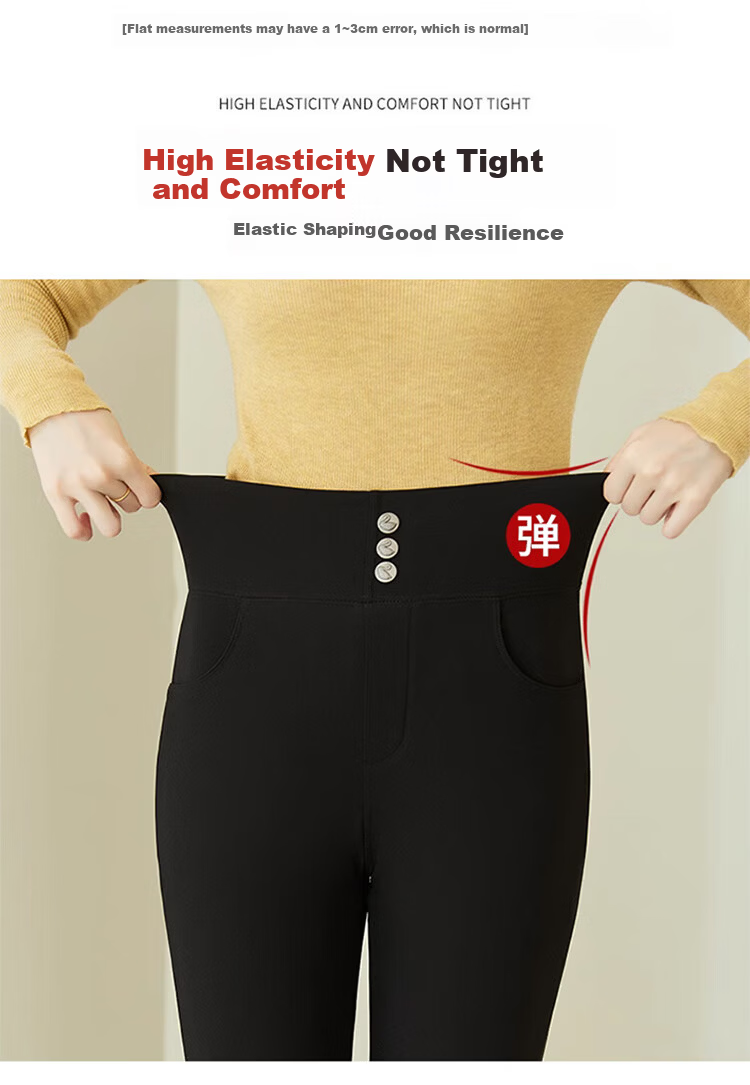 Langsha Women's Down Pants Thickened Winter Outerwear Northeast Goose Down Wool Warm Fleece Slim Black Cotton Pants 15