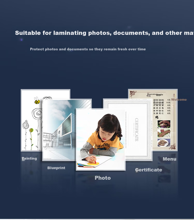 COMIX Photo Laminating Film, A4 Laminating Pouches, Photo Lamination Film, A4 Laminating Paper, Protective Film for Cards, A4 Laminating Paper, 100 Sheets/pack, QXA480 9