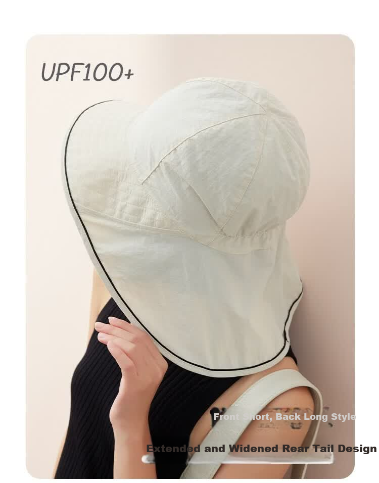 Lagur Summer Casual Extended Sunshade Fisherman Hat UPF100+ Neck Protection Ultra-Thin Breathable Quick-Dry Hat Summer 5
