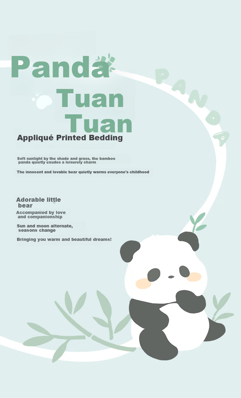 Beyond Kids Spring and Autumn 100% Cotton Children's Quilt Cover Single Set Four Seasons Usable - Panda Baby 120*150cm 2