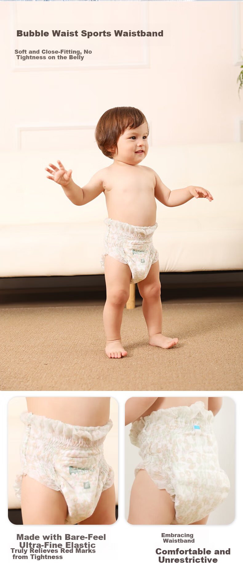 Maternity Baby Boutique Lightweight Luxury Portable Pull-Up Pants 4XL Size 24 Pieces Ultra-Thin Breathable Instant Absorption Baby Diapers 5