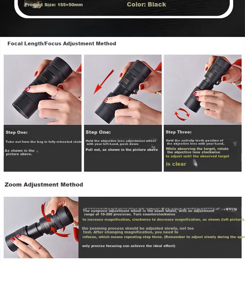 HUGE Monocular Telescope Zoom Portable Outdoor Birdwatching High-Power HD Professional Concert Phone Photography 18