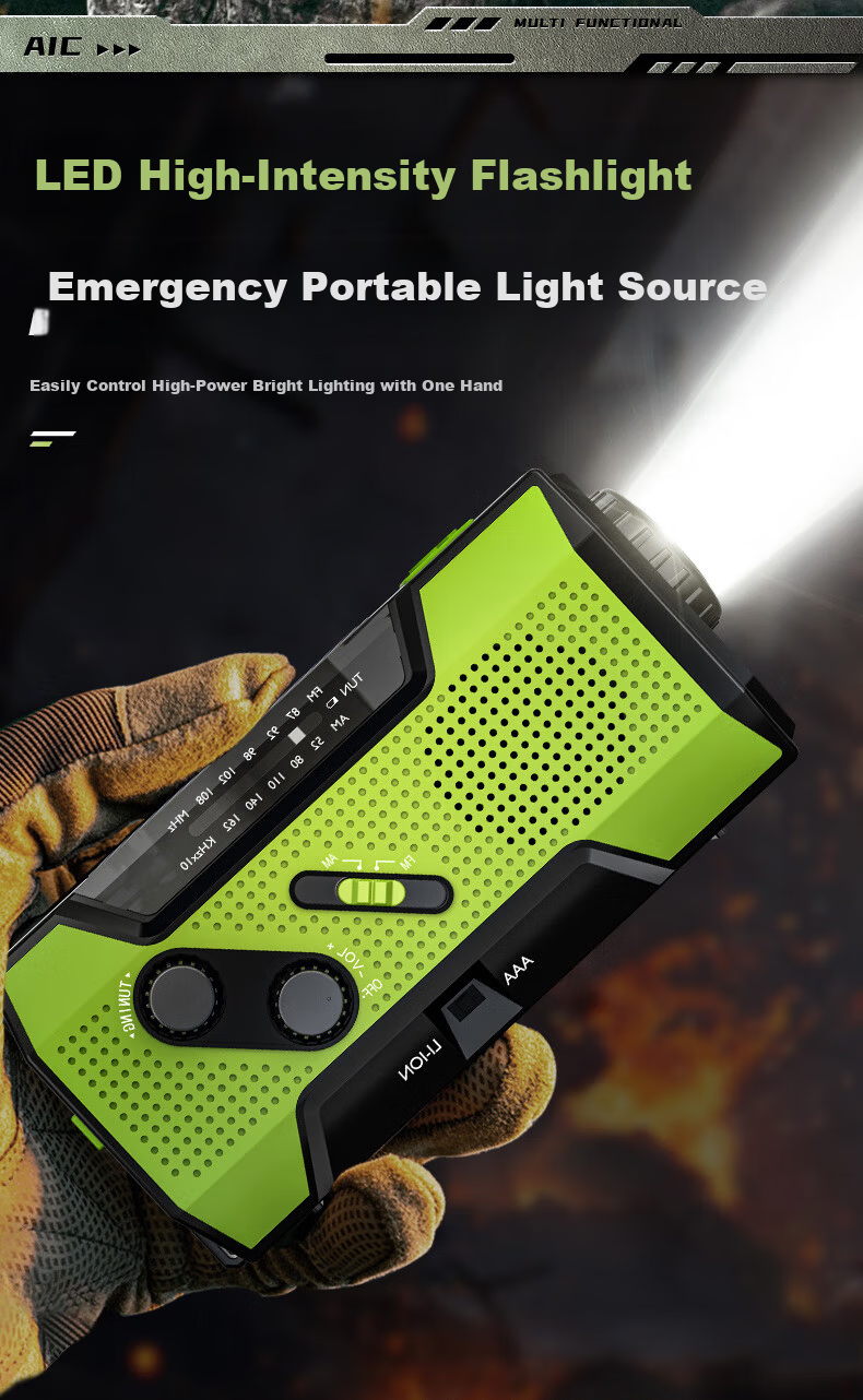 SHENYU Hand Crank Generator Radio Flashlight Emergency Outdoor Solar Multifunctional Charging Equipment Lighting Lamp 8