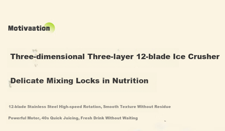 GLASSLOCK Double-Layer Juicer Portable Juicer Glass Blender Cup Juice Cup 12-Blade 304 Stainless Steel Ice Crusher 6