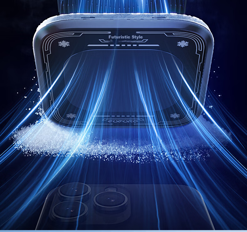 Future Series Semiconductor Magnetic Phone Cooler Gaming Dedicated Variable Frequency 15W True Ice RGB Lighting Back Clip Live Streaming Tablet Cooling Device Compatible with Apple iPad 4