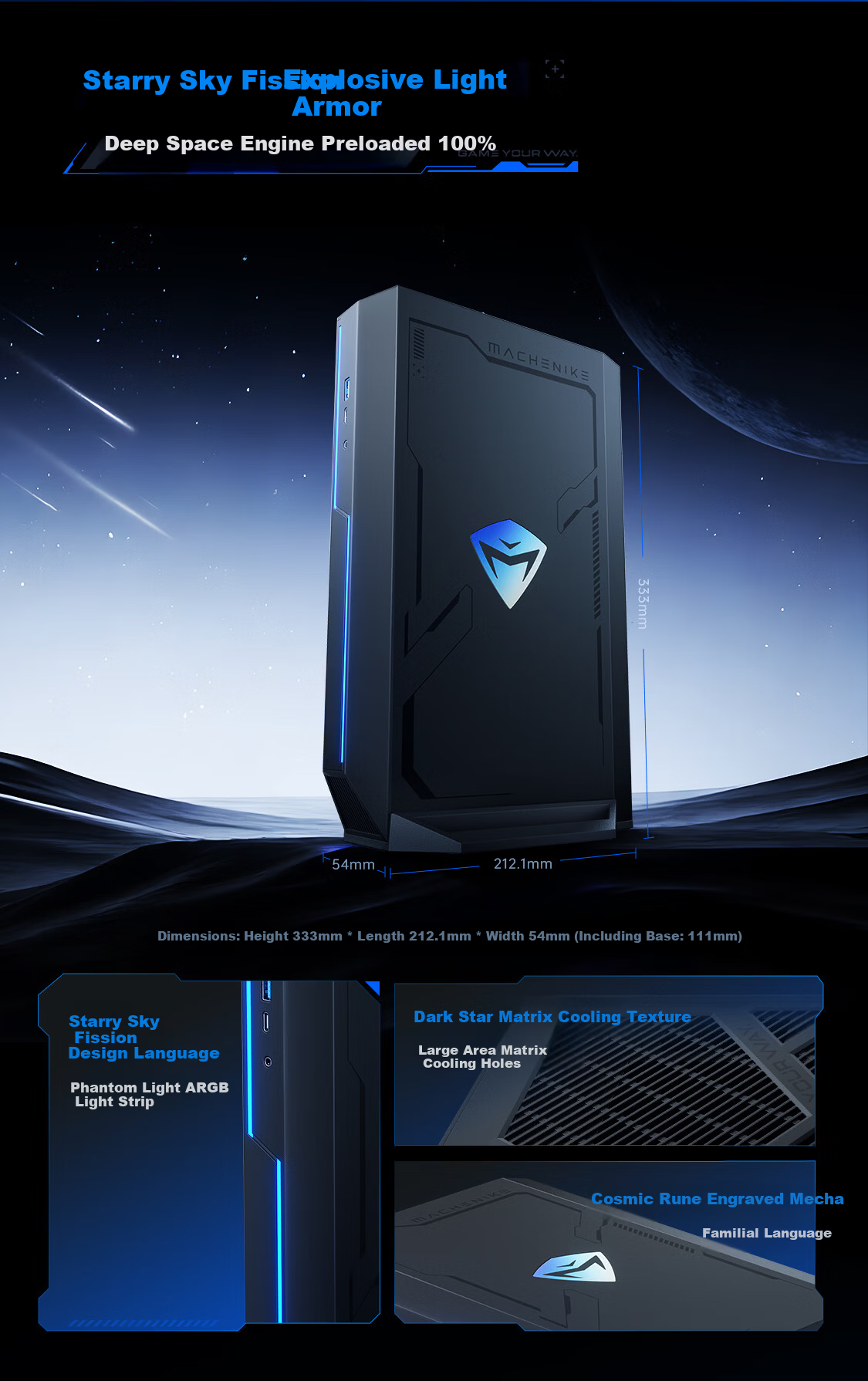 MACHENIKE Dawn Mini High-Performance Gaming Desktop PC Ai Design Workstation (i7-14700HX RTX5060 32GB 1TB) National Subsidy 3