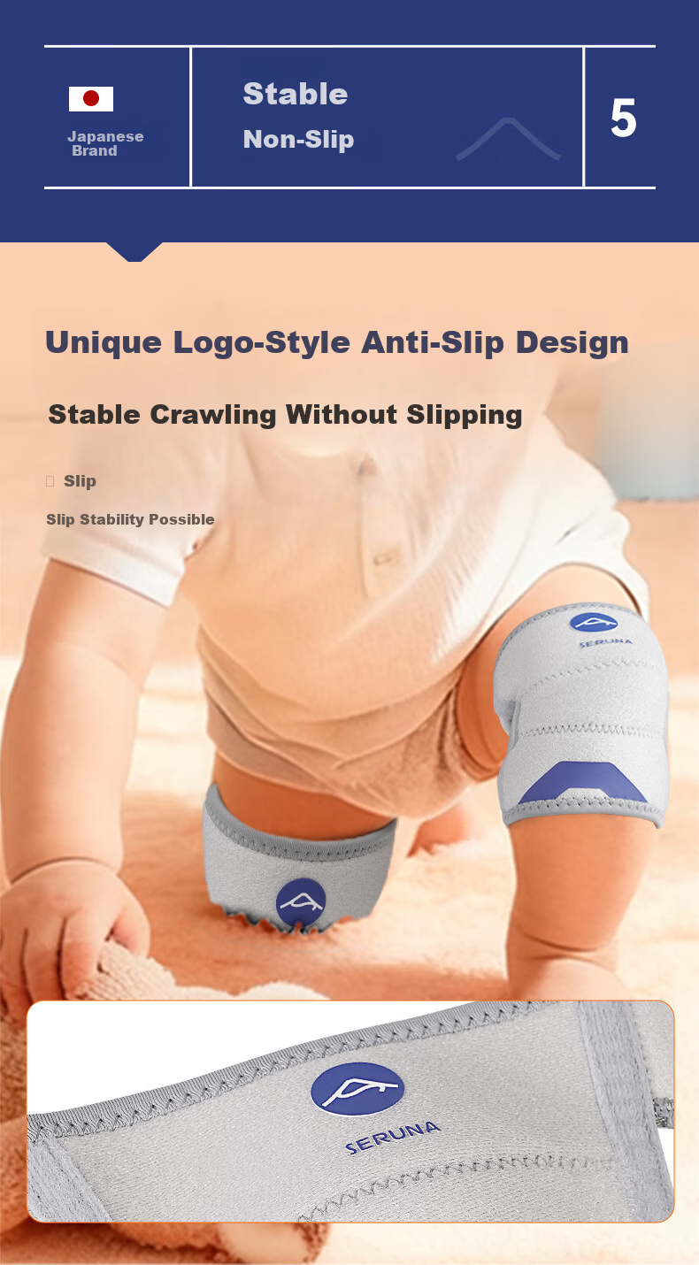SERUNA Japan Baby Crawling Knee Pads Protective Gear Toddler Anti-Fall Child Safety Guard 7