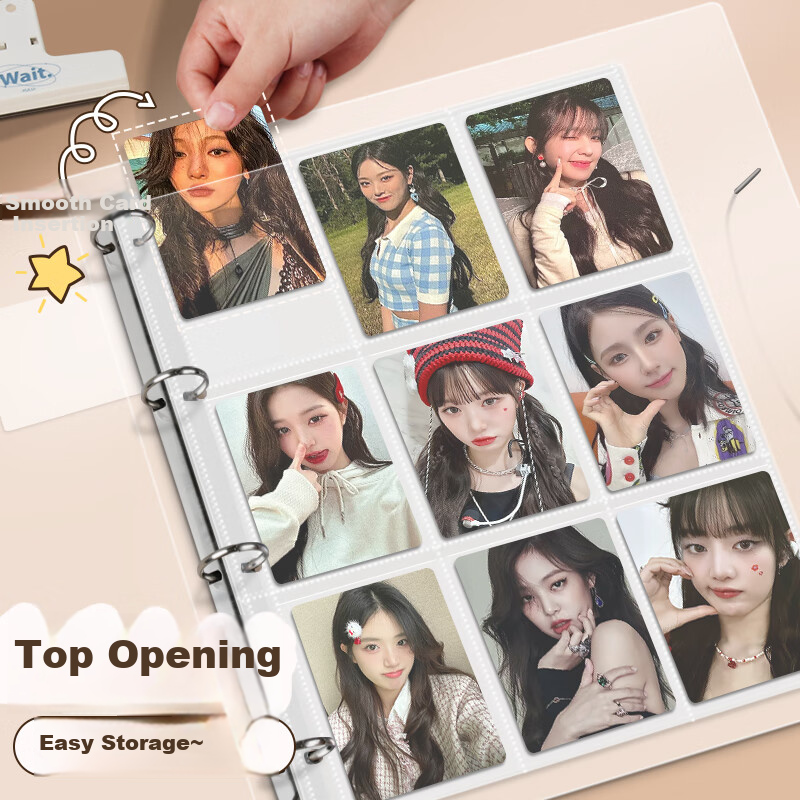 XINSHIDA Nine-Grid Card Album Storage Binder Large Capacity 3-Inch Photo Album Star Collection Card Holder Photo Paper High-Quality 180-Card Photo Book 4