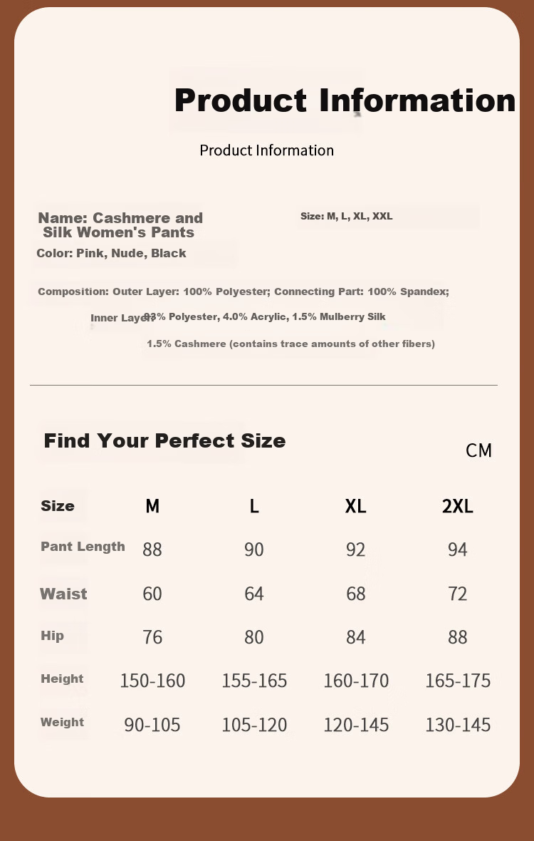 MiiOW Cashmere Silk Autumn Pants for Women, Warm High-Waist Seamless Slim-Fit Base Layer Leggings for Inner Wear And Heat Generation, 2026 New Skin Color 18