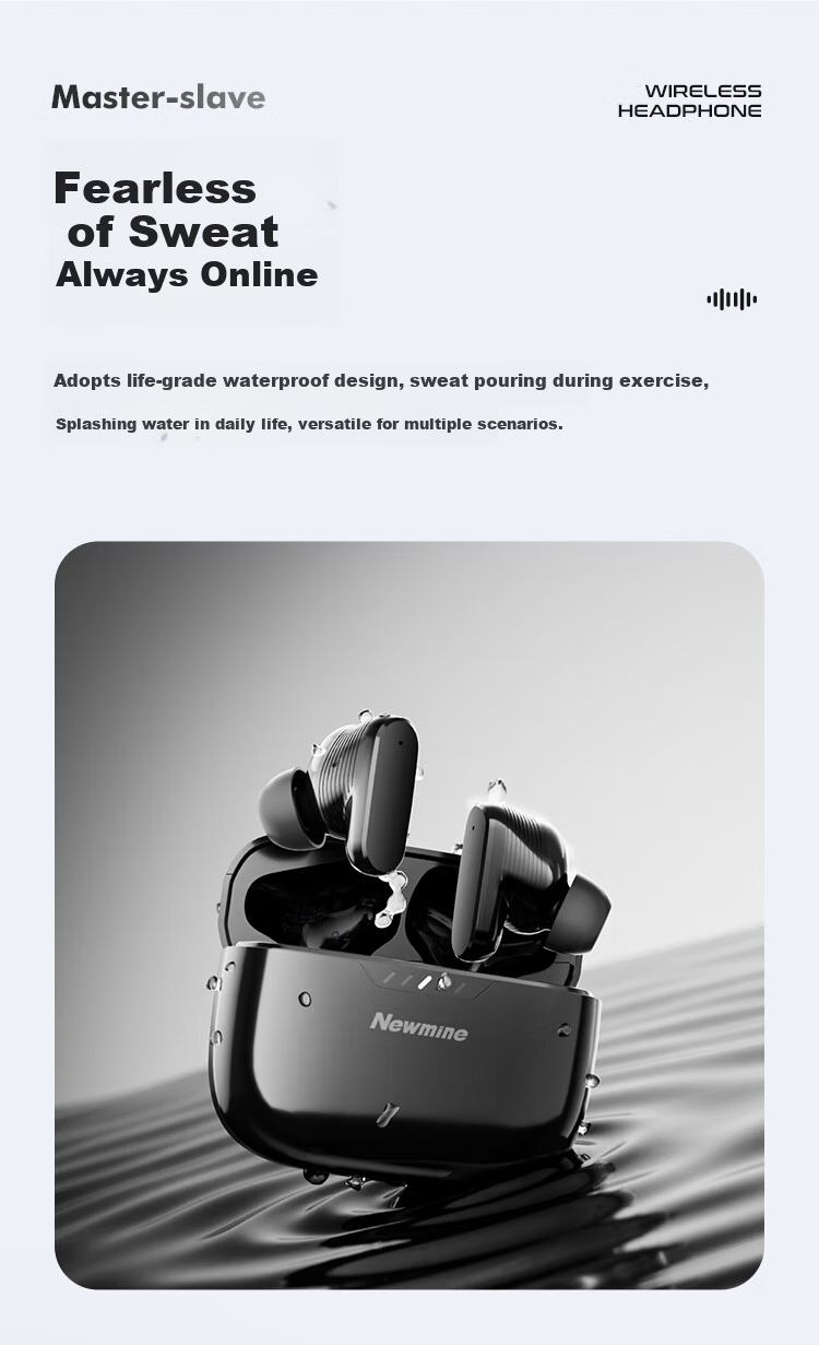 Newman LY68 True Wireless Bluetooth Earphones Wireless Sports Gaming Earphones Low Latency Long Battery Life Compatible with Apple Huawei Xiaomi White 9