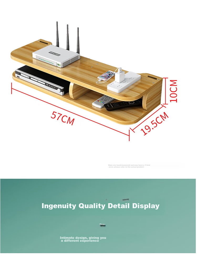 Anerya TV Box Shelf, No Drilling Required, Wall-Mounted Storage Rack, Living Room TV Decorative Wall Mount, Bedroom Router Holder 4