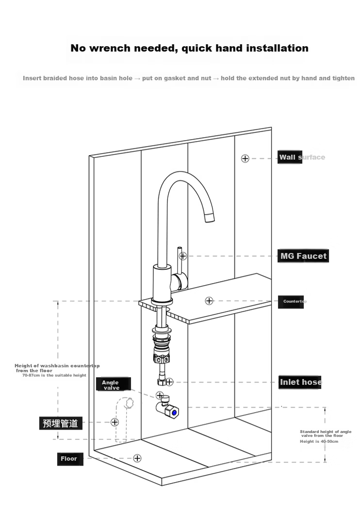 MEJUE Kitchen Single Cold Water Faucet 304 Stainless Steel Sink Faucet Vegetable Washing Basin Faucet Z-1608 8