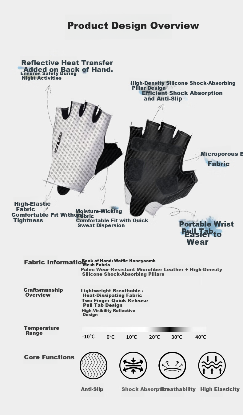 GUB Cycling Gloves Half Finger Breathable Shock Absorption Road Mountain Bike Foldable Equipment Unisex 2