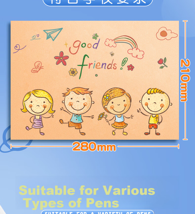 Licao Capibara A4 Sketchbook, Drawing Book for Children, Kindergarten And Elementary School Students, Specialized Art Notebook, Picture Album, Drawing Pad, Hand-Drawn Doodle Book, 8 Books in Total, 320 Pages 10