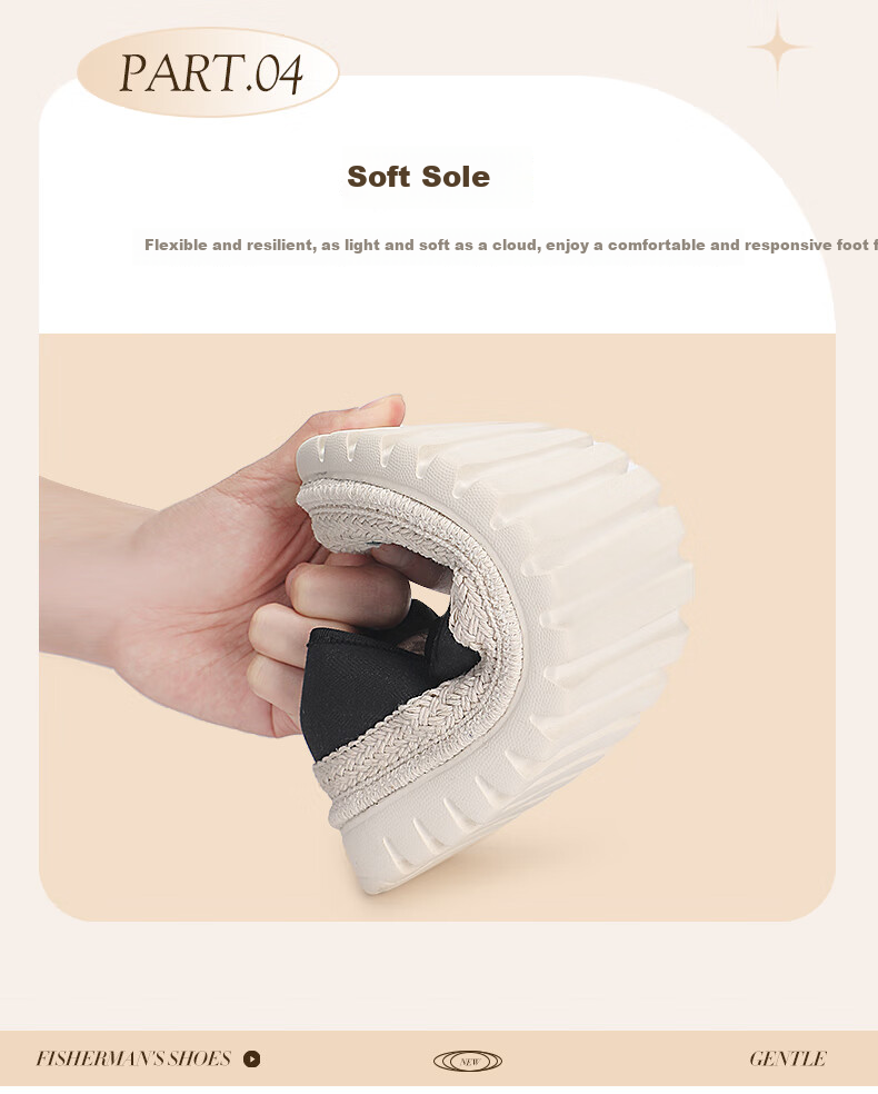 Taiheyuan Chunqiu Women's Soft Comfortable Non-Slip Lightweight Sequin Vacation Style Soft Sole Slip-On Platform Fisherman Shoes 8