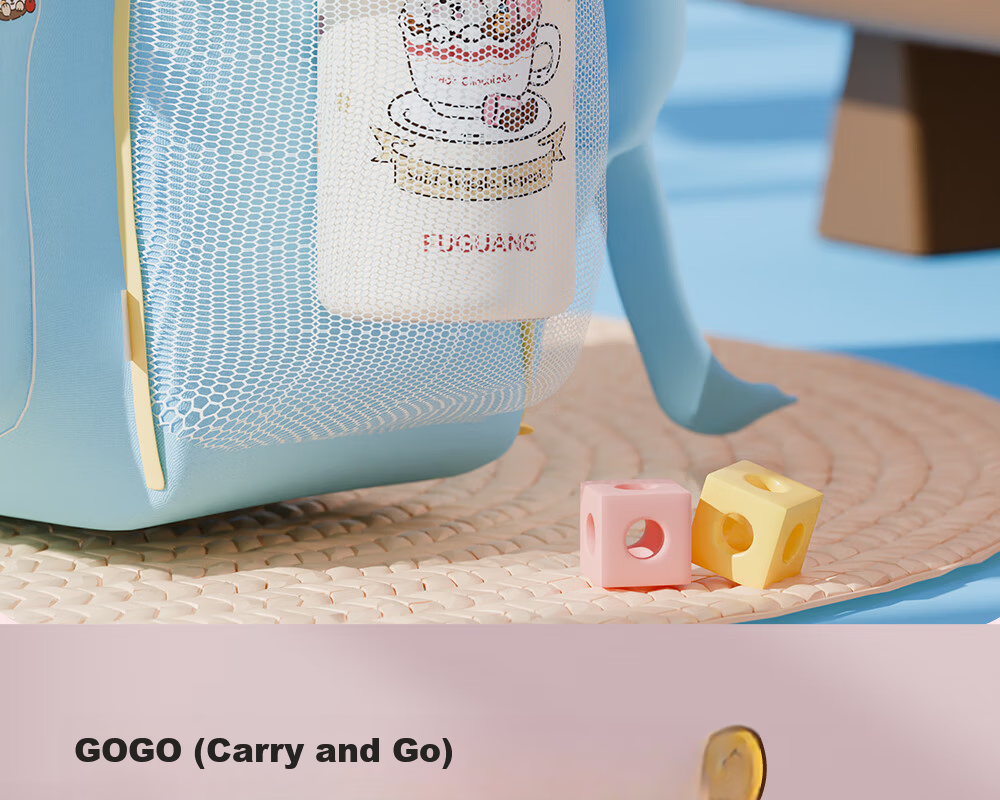 FGA Fuguang Children's Water Bottle Insulated Cup Gift Box for Students, Dual-Use Large Capacity Summer Water Bottle Coffee Dog Blue 23