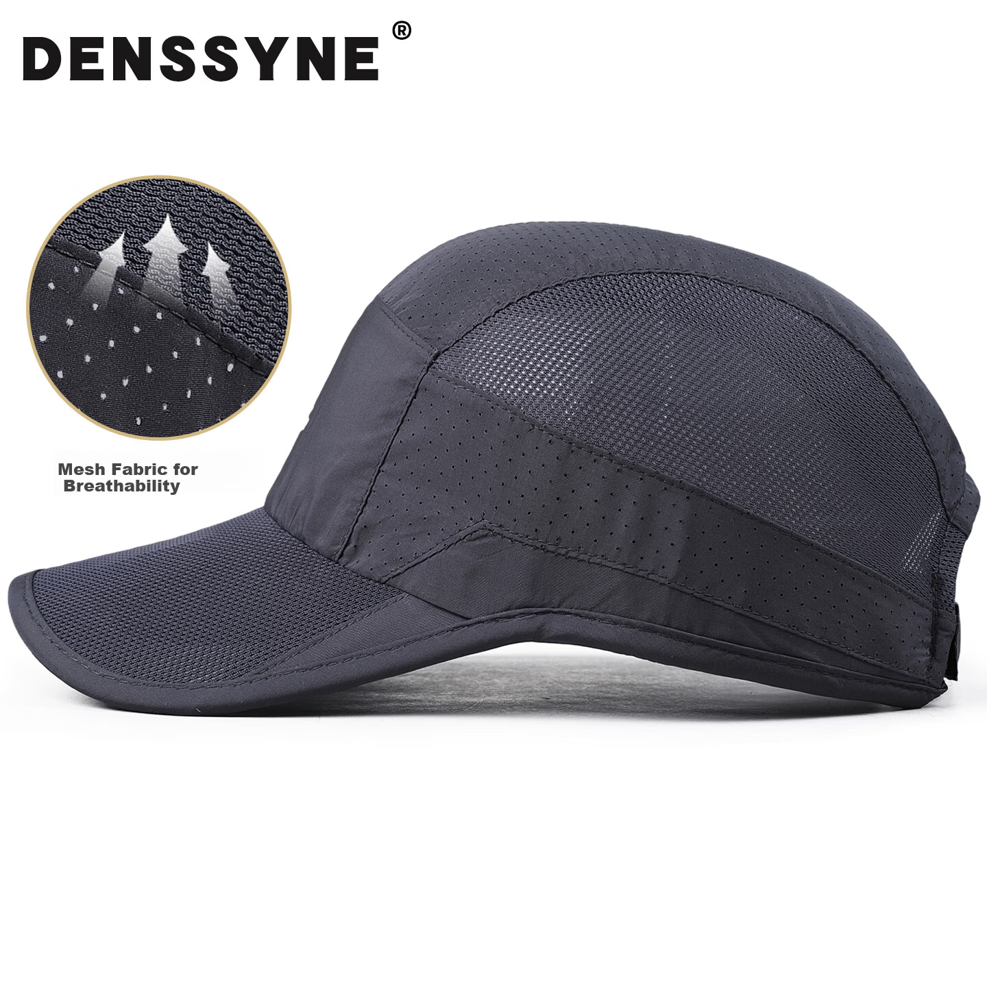Denssyne Men's Running Cap Summer Quick-Dry Lightweight Breathable Outdoor Sports Sun Protection Baseball Hat