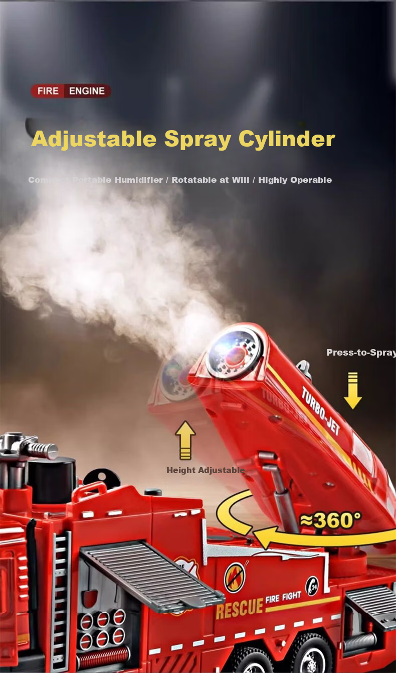 Aiful Alloy Fire Truck Toy for Boys Large Water Spray Firefighting Rescue Vehicle Children's Day Gift 5
