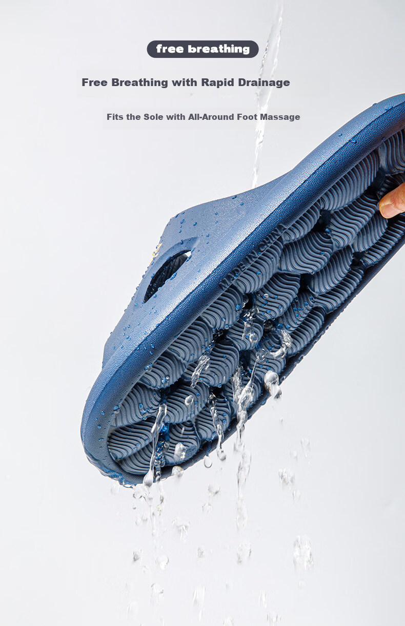 MashiMaro EVA Massage Quick-Dry Water-Draining Home Bathroom Shower Slippers for Men and Women 11