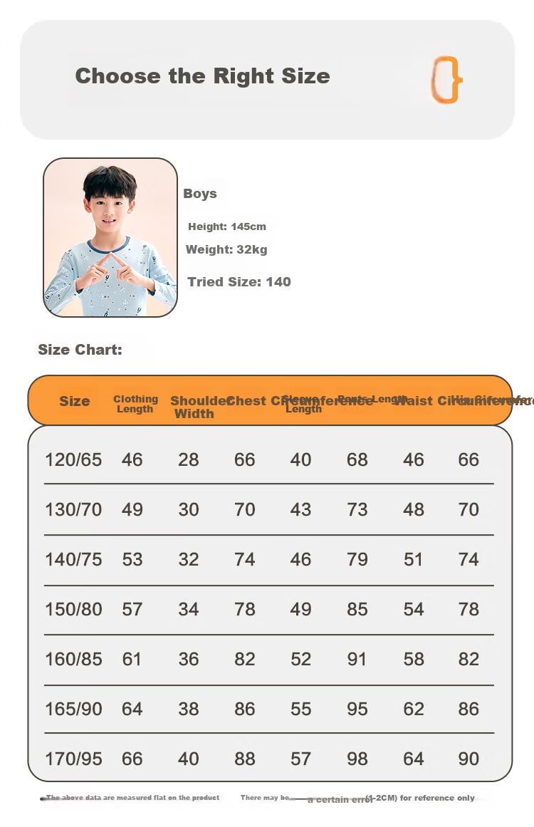 Hodohome Kids Girls Cotton Antibacterial Thin Thermal Underwear Set 7A Round Neck Printed Warm Pajamas 108 150 13