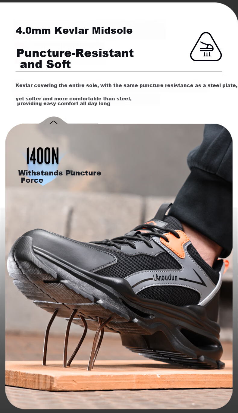 Blue Owl Shield Men's Insulated Electrician Safety Shoes Anti-Smash Toe Anti-Puncture Breathable Ultra-Lightweight Work Shoes D212TKB Size 37 6