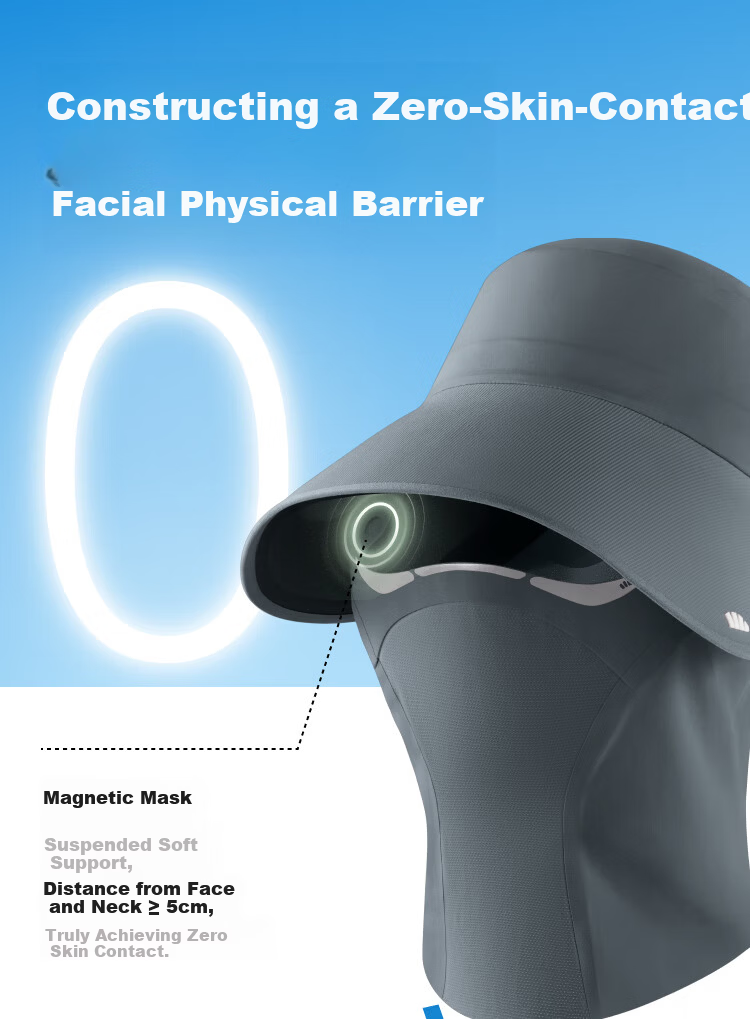 Beneunder Winter Sun Protection Hat with Magnetic Face Mask, Bucket Hat for Men and Women, Black 26