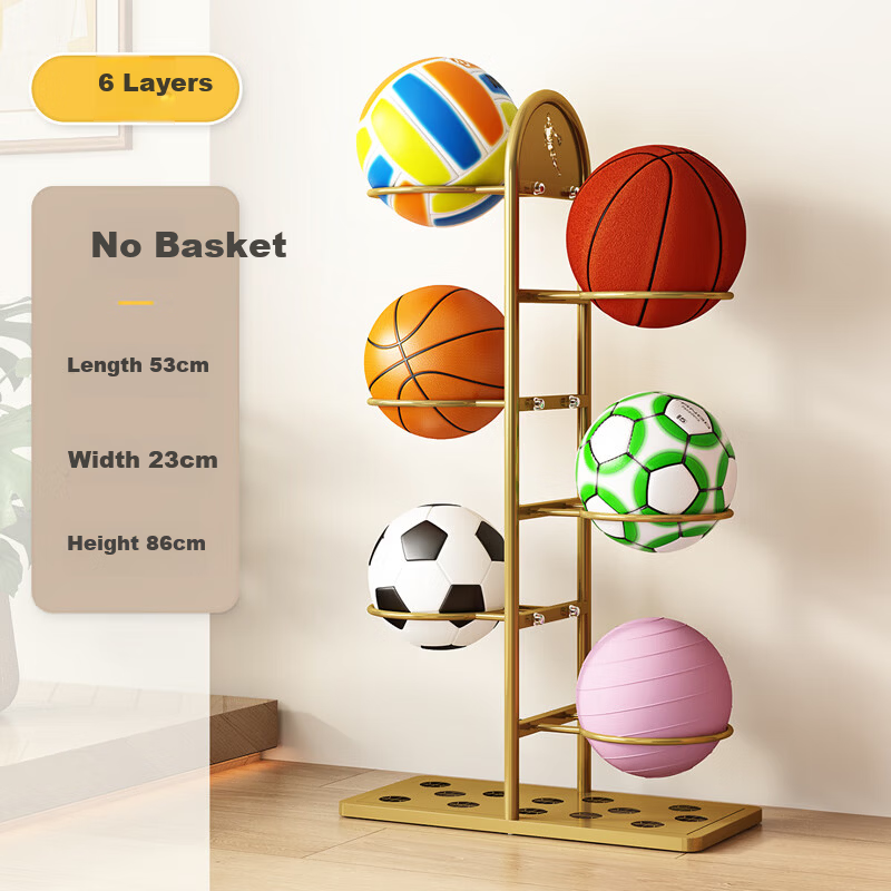 Leaijia Basketball Hoop Storage Rack Home Indoor Football Volleyball Badminton Storage Basket Student Ball Rack Sports Equipment Organizer