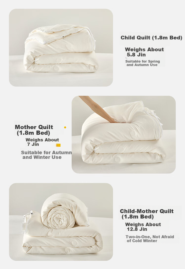 Dohia Home Textile Dual-Layer 2-in-1 Thickened Soybean Quilt Winter Comforter 10.7 lbs 230x229cm 3