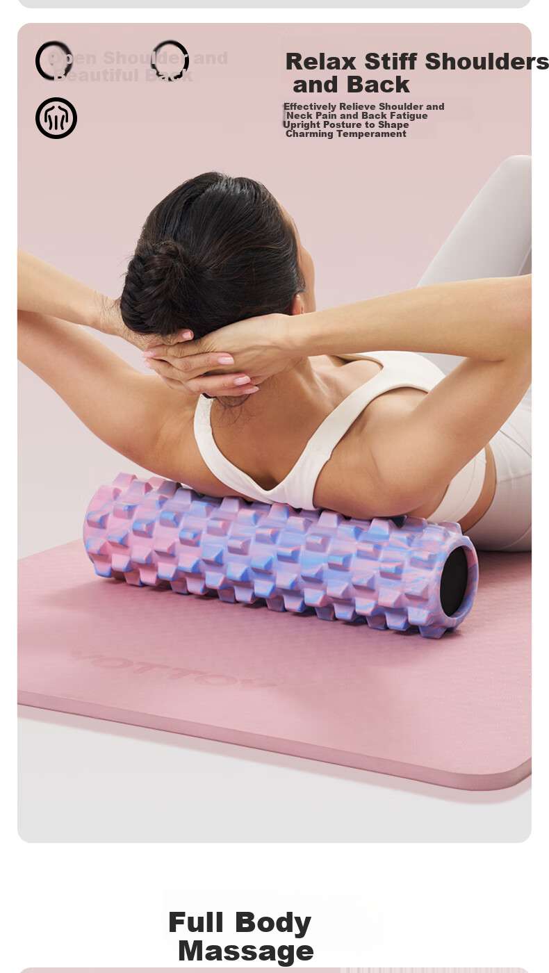 Yottoy Solid Foam Roller, Fitness Equipment, Muscle Relaxation Massage Roller, Wheel Device, Langya Yoga Colum 6