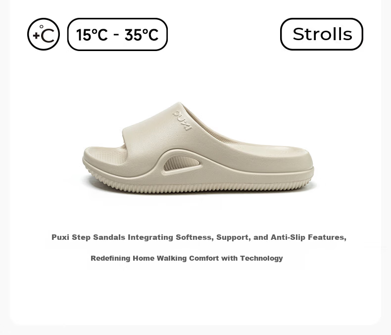 Puxi Women's Indoor Home Summer EVA Slippers Soft Sole Non-Slip Odor-Resistant Bathroom Sandals Men Sakura Pink Size 39-40 2