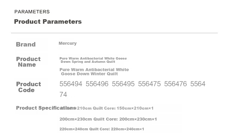 Mercury Home Textiles 95% White Goose Down Quilt Thickened Winter Double Duvet 220×240cm-1100g 35