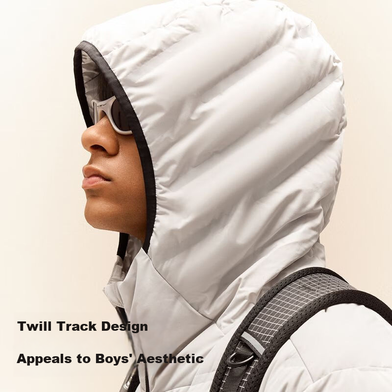 Jiao Nei Hydrogen 502Air Men's Twill Bonded Hooded Lightweight Down Jacket Commuter Warm Windproof Winter Coat