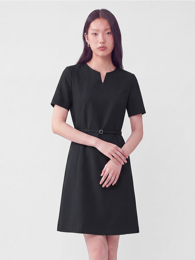 G2000 Women's 2026 Spring Summer Draped Short Sleeve Dress with Belt Comfortable Stretch Mall Edition 21